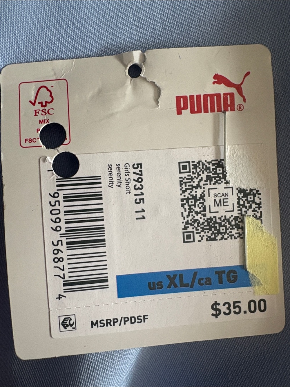 NWT Puma Girls Light Blue Serenity Shorts Youth Size XL - Picture 13 of 15